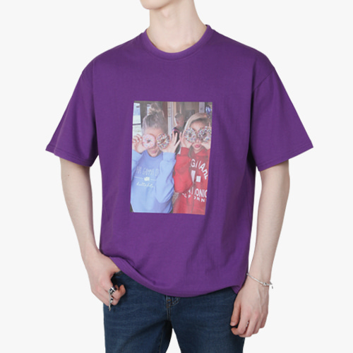 남자 여름 루즈핏 걸프랜 그래픽 라운드넥 반팔 티셔츠 B05S10_tc1423
